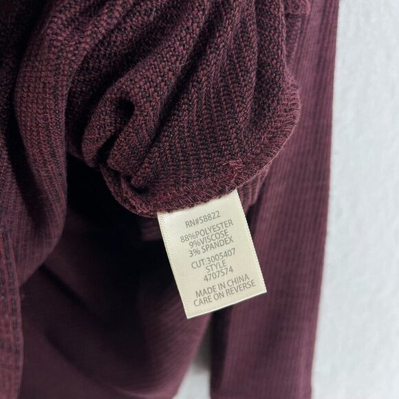 Max Studio Sweater Womens L Maroon Black Stripe Cowl Long Sleeve Pullover Preppy - Picture 11 of 12